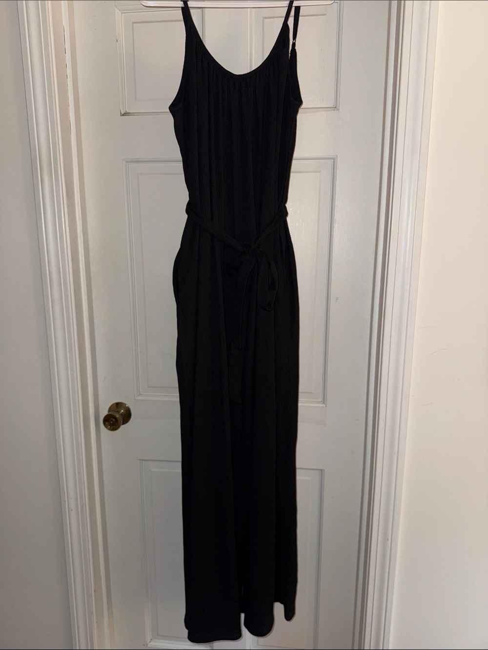 H&M Black Sleeveless Tie-Waist Jumpsuit